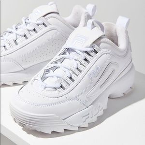 Fila disruptor all white shoes